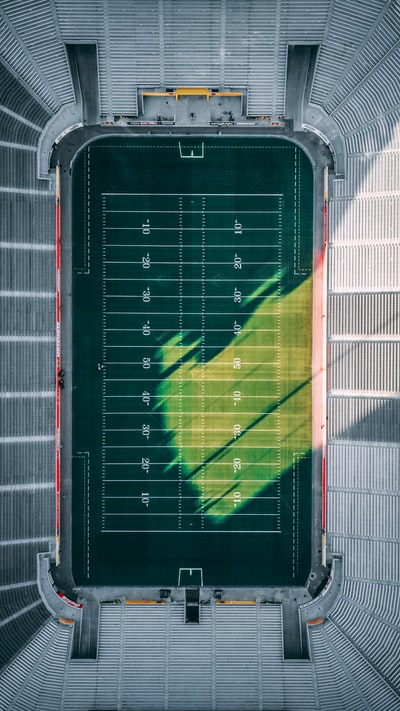 Football field aerial photo during the day
